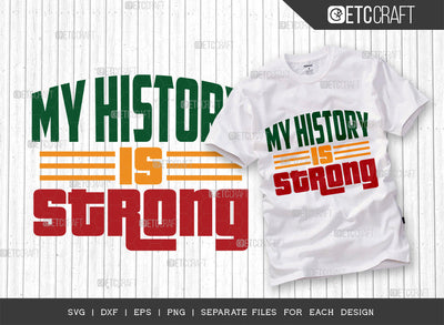 My History Is Strong SVG Cut File, Black History Month Svg, Black History Svg, African American Svg, Black Lives Matter Svg, Black Power Svg, Afro Quote, ETC T00320 SVG ETC Craft 
