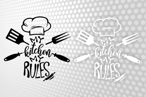 My kitchen my rules svg | Kitchen Svg | Black and White Style - Svg,Png,Eps,Pdf | Instant Download | Cricut Cutting File SVG 1uniqueminute 