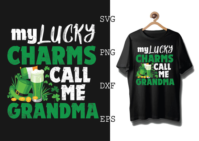 My Lucky Charms Call Me Grandma Svg, Green Clover Svg, Happy St. Patrick’s Day Svg, Lucky Charm Svg SVG DesignTShirt 