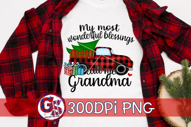 My Most Wonderful Blessings Call Me Grandma PNG For Sublimation-Christmas PNG Sublimation Greedy Stitches 