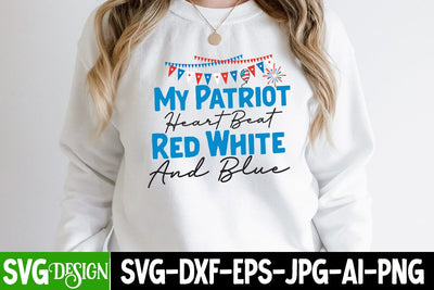 My Patriot Heart Beat red White And Blue SVG Cut File,My Patriot Heart Beat red White And Blue Sublimation , All American Boy SVG Cut File, All American Boy Sublimation Design, 4th Of July SVG Design, American SVG Cut File, 'Merica SVG Cut File SVG BlackCatsMedia 