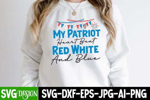 My Patriot Heart Beat red White And Blue SVG Cut File,My Patriot Heart Beat red White And Blue Sublimation , All American Boy SVG Cut File, All American Boy Sublimation Design, 4th Of July SVG Design, American SVG Cut File, 'Merica SVG Cut File SVG BlackCatsMedia 