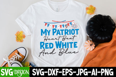 My Patriot Heart Beat red White And Blue SVG Cut File,My Patriot Heart Beat red White And Blue Sublimation , All American Boy SVG Cut File, All American Boy Sublimation Design, 4th Of July SVG Design, American SVG Cut File, 'Merica SVG Cut File SVG BlackCatsMedia 