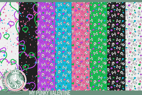 My Punky Valentine Papers Digital Pattern QueenBrat Digital Designs 