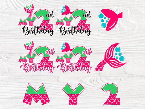 My second birthday SVG, Mermaid Birthday svg Files SVG TonisArtStudio 