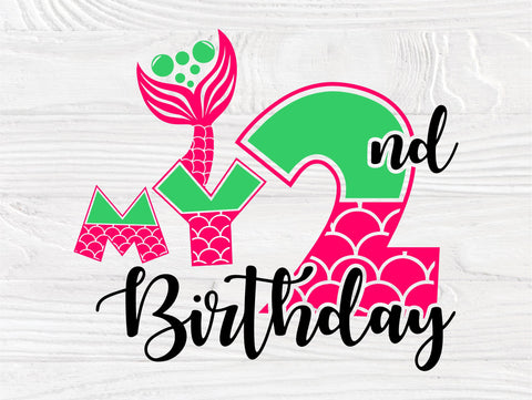 My second birthday SVG, Mermaid Birthday svg Files SVG TonisArtStudio 