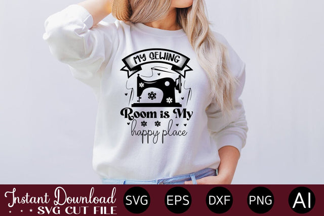 My Sewing Room Is My Happy Place Svg SVG designmaster24 