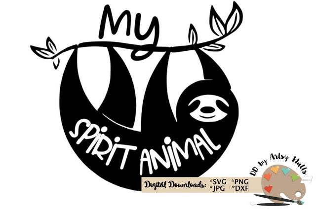 My Spirit Animal - sloth clipart design SVG The Artsy Spot 