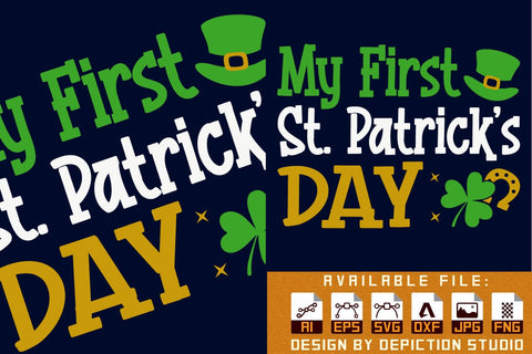 My St. Patrick's Day T-Shirt, Saint Shamrock, Hat Shirt, Patrick's Day Shirt, First Patrick's Day Shirt Print Template Sketch DESIGN Depiction Studio 