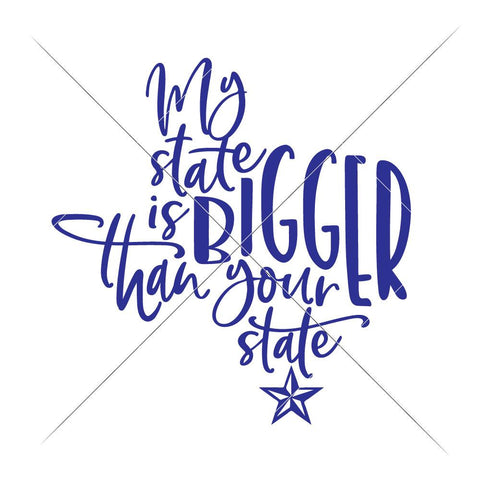 My state is bigger than your state - Texas - for car decal SVG Chameleon Cuttables 
