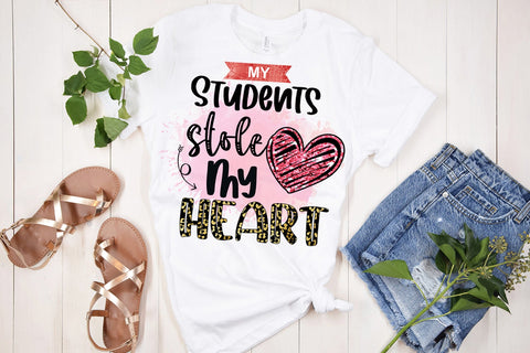 My Students Stole My Heart -Teacher Valentine Sublimation Sublimation Happy Printables Club 