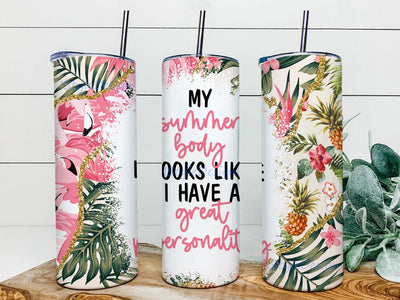 My Summer Body Tumbler PNG Print Files for 20 oz Sublimation Tumbler, Vintage, Tumbler Wrap, Boho, Colorful, Cup PNG Sublimation iStyleDesign 