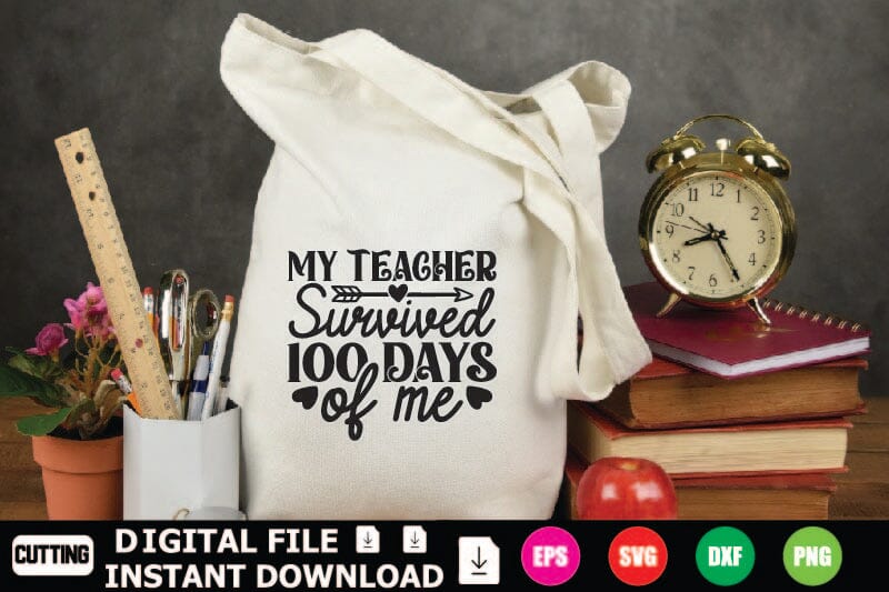 My Teacher Survived 100 Days Of Me SVG Shahin alam 