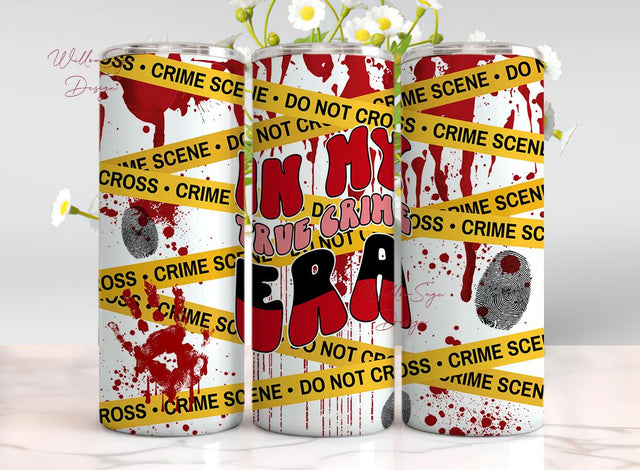 My True Crime Era 20 oz Skinny Tumbler Sublimation Design Digital Download PNG Sublimation WillowSageDesign 