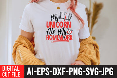 My Unicorn At my Homework SVG Design SVG BlackCatsMedia 