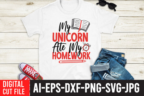 My Unicorn At my Homework SVG Design SVG BlackCatsMedia 