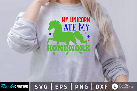 My unicorn ate my homework SVG SVG Regulrcrative 