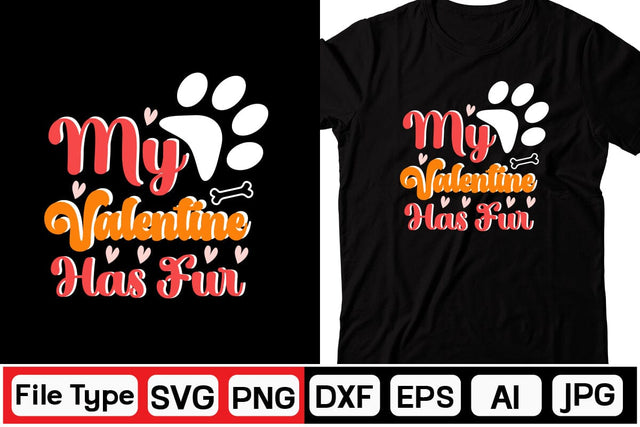 My Valentine Has Fur Retro SVG SVGs,Quotes and Sayings,Food & Drink,On Sale, Print & Cut SVG DesignPlante 503 