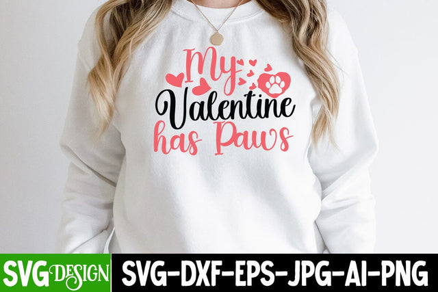 My Valentine has Paws SVG Cut File SVG BlackCatsMedia 