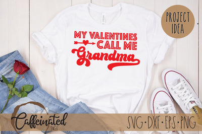 My Valentines Call Me Grandma SVG, Retro svg SVG Caffeinated SVGs 