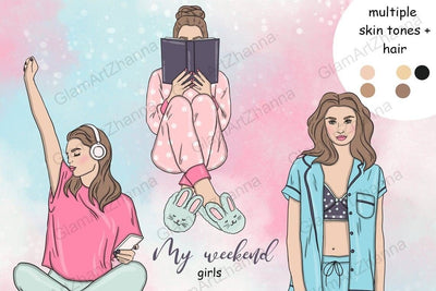 My Weekend Clipart | Girls Planner Graphics Bundle SVG GlamArtZhanna 