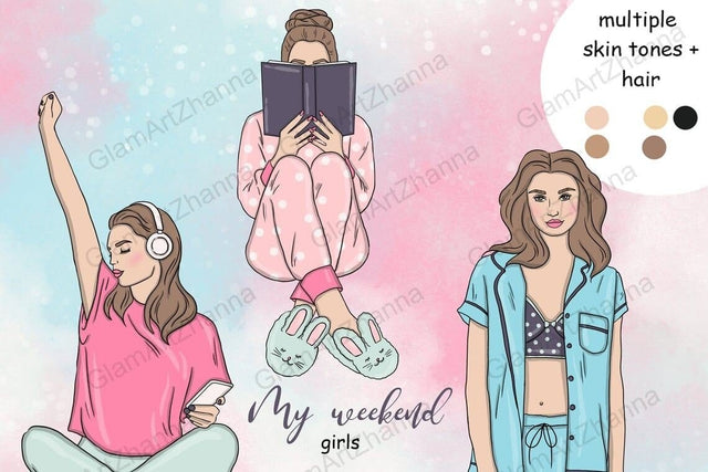 My Weekend Clipart | Girls Planner Graphics Bundle SVG GlamArtZhanna 