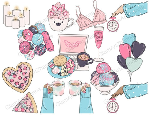 My Weekend Clipart | Self Care Graphics SVG GlamArtZhanna 