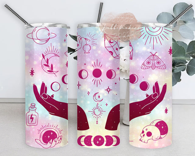 Mysteric Magic Witch Hand Tumbler Design, Witchcraft 20oz Skinny Tumbler, Fortune Telling Tumbler Png, Celestial Tumbler Wrap, Magic Gift, Instant Download Sublimation Rabbitmakies 