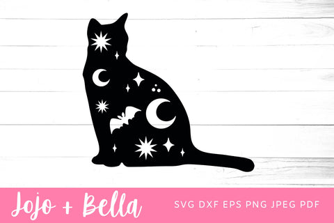 Mystic Cat SVG, Halloween tumbler svg, Cute halloween svg, Trick or treat svg, Boo svg, Spooky season svg, Black Cat Svg, Mystical SVG SVG Jojo&Bella 