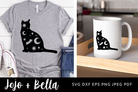 Mystic Cat SVG, Halloween tumbler svg, Cute halloween svg, Trick or treat svg, Boo svg, Spooky season svg, Black Cat Svg, Mystical SVG SVG Jojo&Bella 
