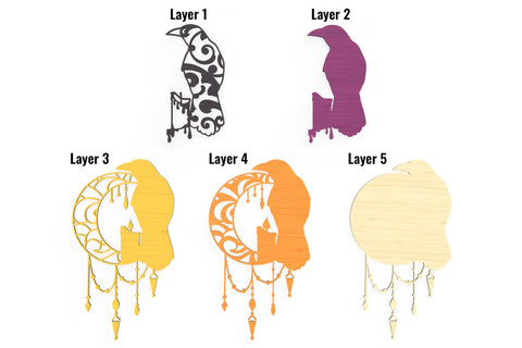 Mystic Raven and Moon layered SVG files SVG Angel on Empire 