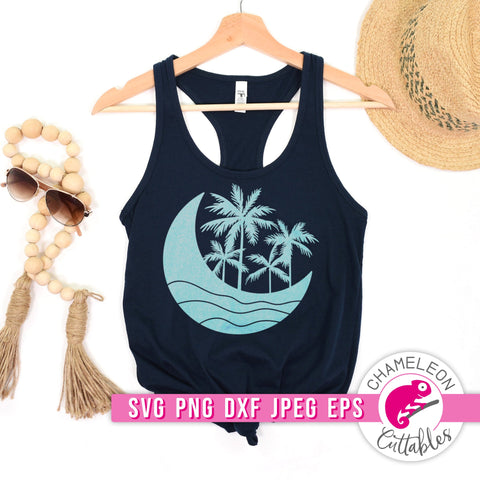 Mystical Beach Moon svg png dxf eps jpeg SVG Chameleon Cuttables 