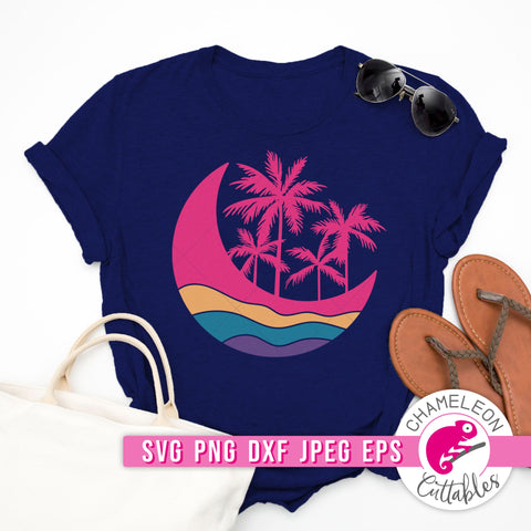Mystical Beach Moon svg png dxf eps jpeg SVG Chameleon Cuttables 