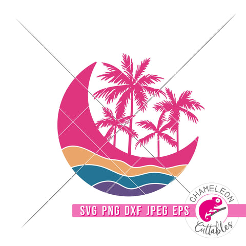 Mystical Beach Moon svg png dxf eps jpeg SVG Chameleon Cuttables 