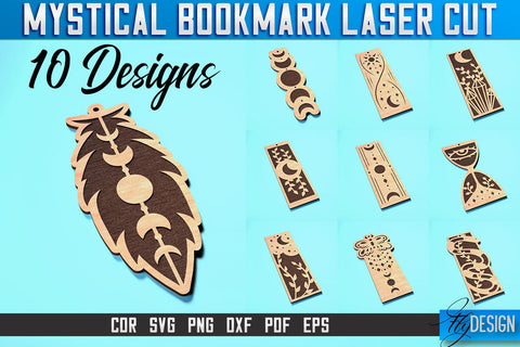 Mystical Bookmark Laser Cut SVG | Mystical Design | CNC Files SVG Fly Design 