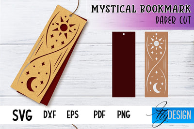 Mystical Bookmark Paper cut SVG | Book Lover SVG Fly Design 