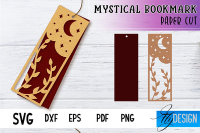 Mystical Bookmark Paper cut SVG | Book Lover SVG Fly Design 