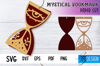 Mystical Bookmark Paper cut SVG | Book Lover SVG Fly Design 