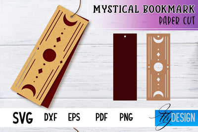 Mystical Bookmark Paper cut SVG | Book Lover SVG Fly Design 