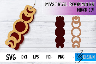 Mystical Bookmark Paper cut SVG | Book Lover SVG Fly Design 