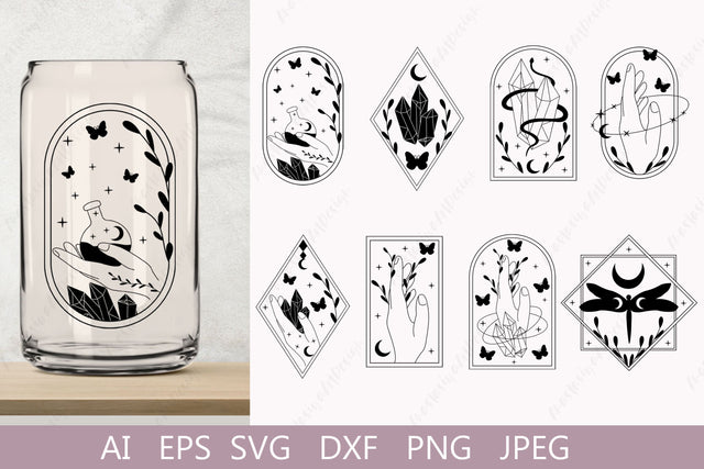 Mystical bundle svg, Magic celestial clipart, Libbey glass can wrap, SVG AnastasiyaArtDesign 