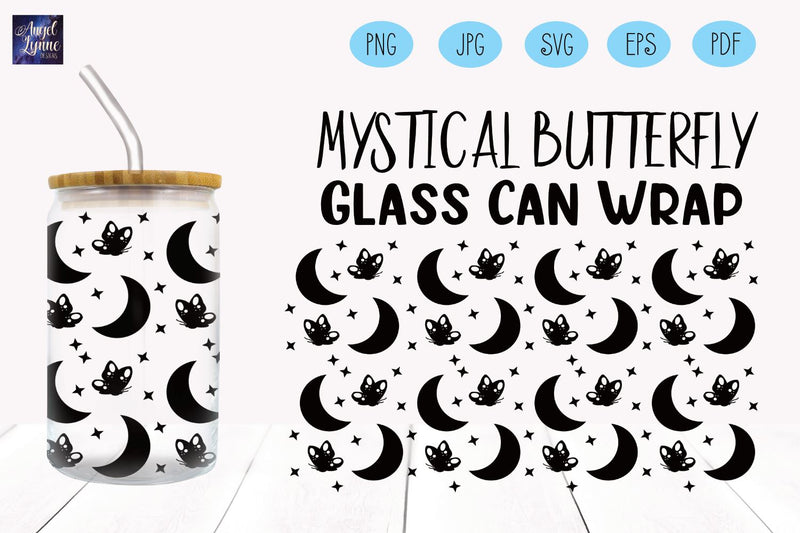 Mystical Butterfly Glass Wrap | Mystical Libbey Glass Wrap SVG Angel Lynne Designs 