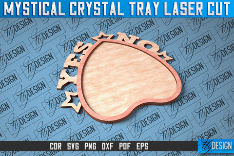 Mystical Crystal Tray Laser Cut SVG | Laser Cut SVG Design | CNC Files SVG Fly Design 