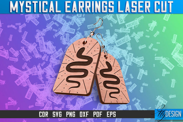 Mystical Earrings Laser Cut SVG | Accessories Laser Cut SVG Design | CNC Files SVG Fly Design 