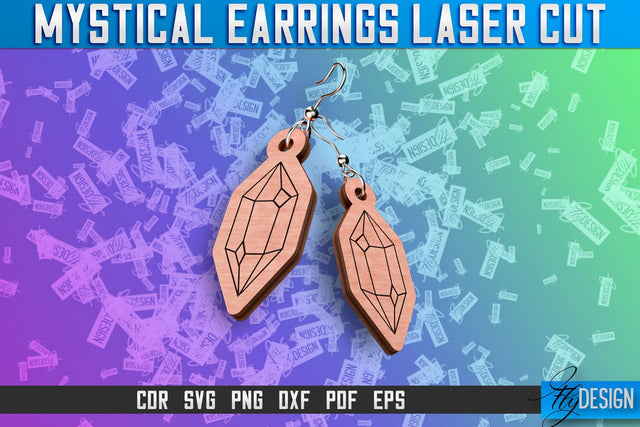 Mystical Earrings Laser Cut SVG | Accessories Laser Cut SVG Design | CNC Files SVG Fly Design 