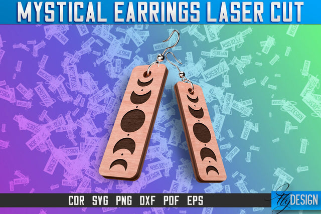 Mystical Earrings Laser Cut SVG | Accessories Laser Cut SVG Design | CNC Files SVG Fly Design 