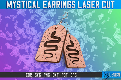 Mystical Earrings Laser Cut SVG | Accessories Laser Cut SVG Design | CNC Files SVG Fly Design 