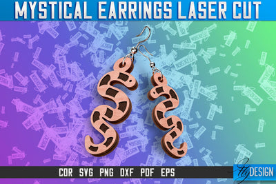 Mystical Earrings Laser Cut SVG | Accessories Laser Cut SVG Design | CNC Files SVG Fly Design 