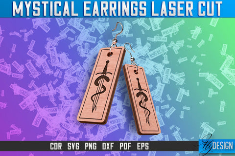 Mystical Earrings Laser Cut SVG | Accessories Laser Cut SVG Design | CNC Files SVG Fly Design 
