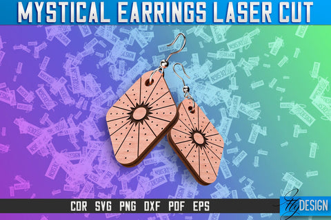 Mystical Earrings Laser Cut SVG | Accessories Laser Cut SVG Design | CNC Files SVG Fly Design 